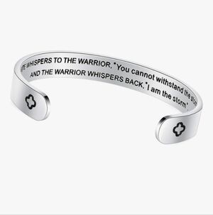 Silver Inspirational Cuff Bracelet